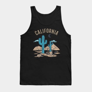 California State, Cactus Desert, Clouds and Moon Tank Top